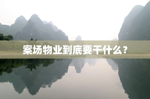 案场物业到底要干什么？