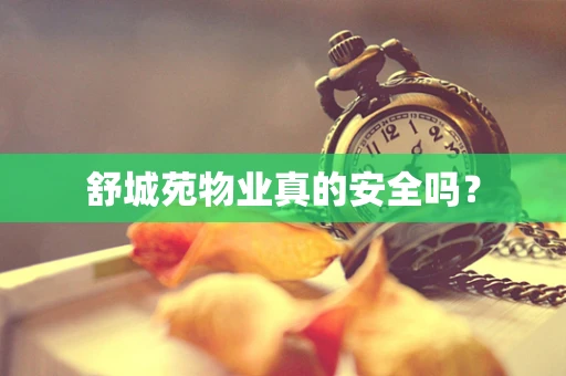 舒城苑物业真的安全吗？