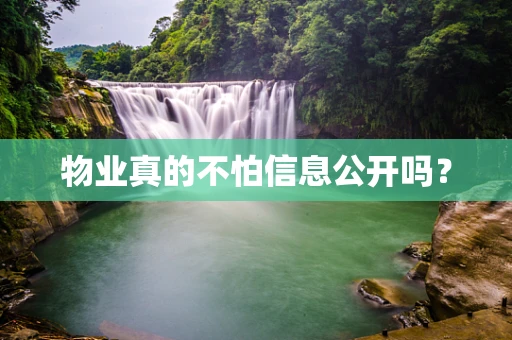物业真的不怕信息公开吗？