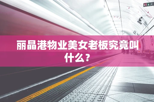 丽晶港物业美女老板究竟叫什么？