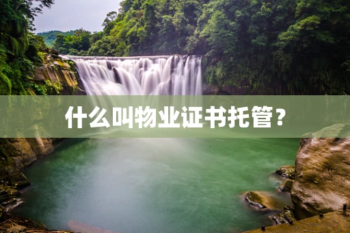 什么叫物业证书托管？
