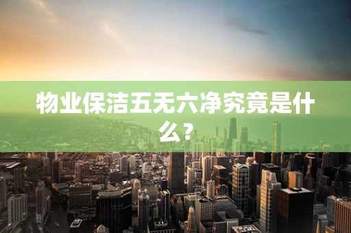物业保洁五无六净究竟是什么？