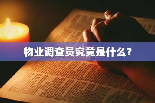 物业调查员究竟是什么？
