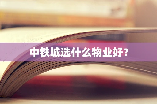 中铁城选什么物业好？