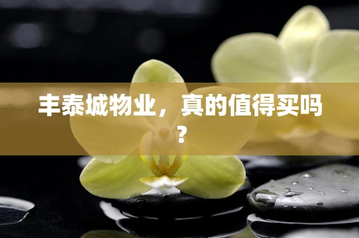 丰泰城物业，真的值得买吗？