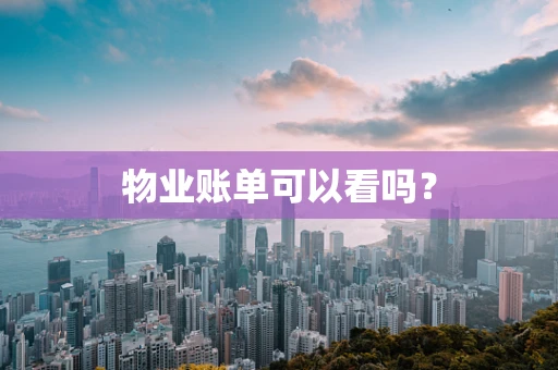 物业账单可以看吗？
