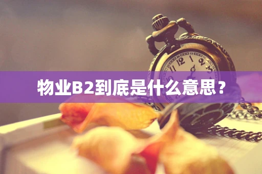物业B2到底是什么意思？
