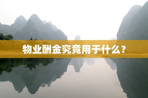 物业酬金究竟用于什么？