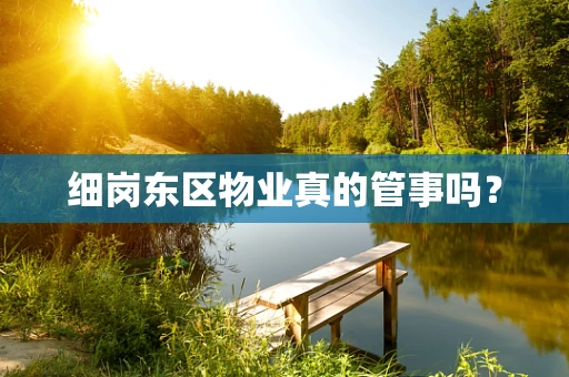 细岗东区物业真的管事吗？