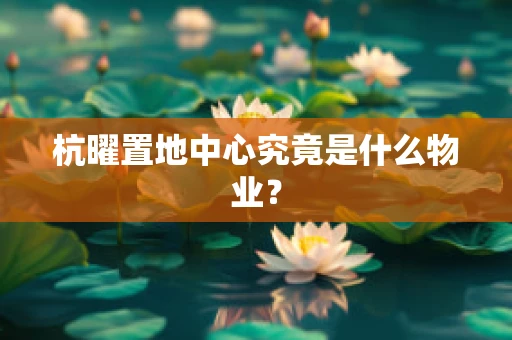 杭曜置地中心究竟是什么物业？