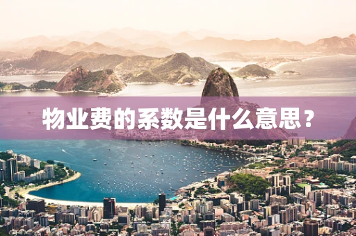 物业费的系数是什么意思？