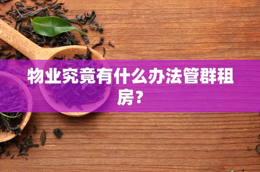物业究竟有什么办法管群租房？