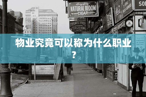 物业究竟可以称为什么职业？