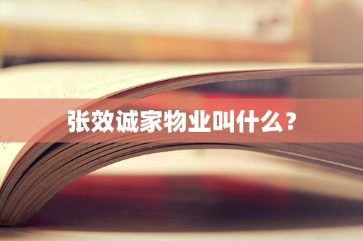 张效诚家物业叫什么？