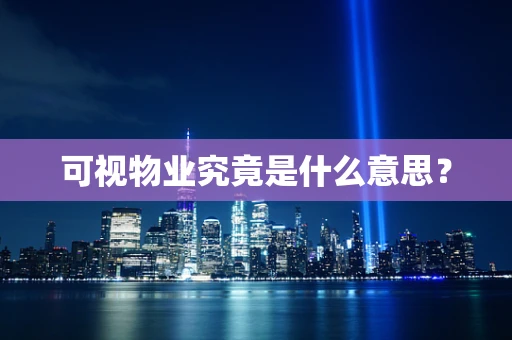 可视物业究竟是什么意思？