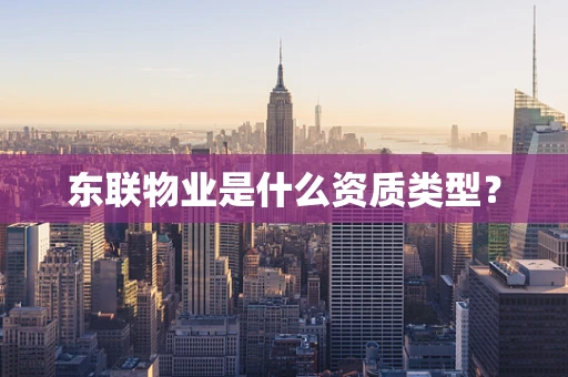 东联物业是什么资质类型？