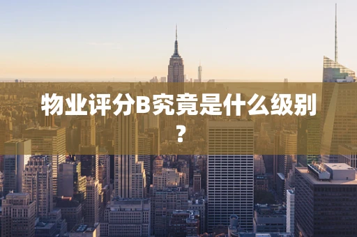 物业评分B究竟是什么级别？