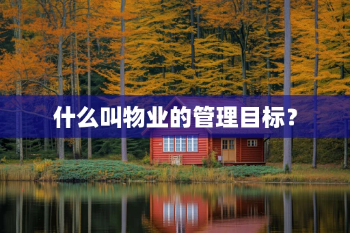 什么叫物业的管理目标？