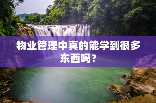 物业管理中真的能学到很多东西吗？