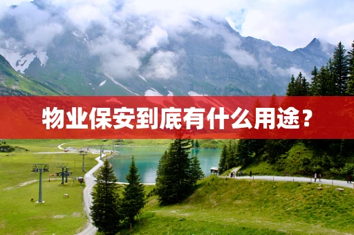 物业保安到底有什么用途？