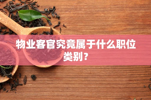 物业客官究竟属于什么职位类别？