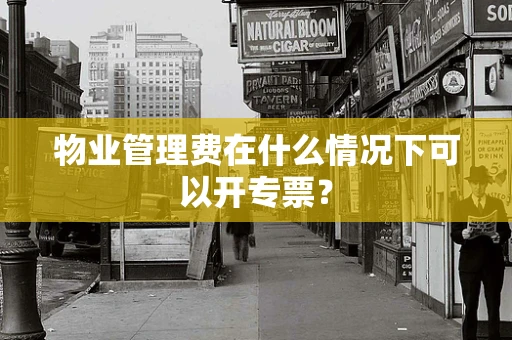 物业管理费在什么情况下可以开专票？