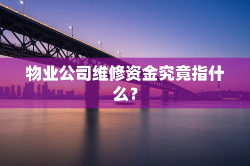物业公司维修资金究竟指什么？