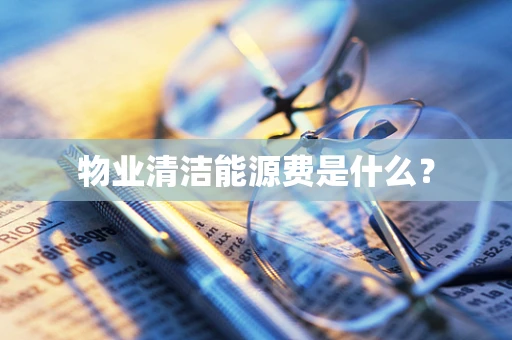 物业清洁能源费是什么？